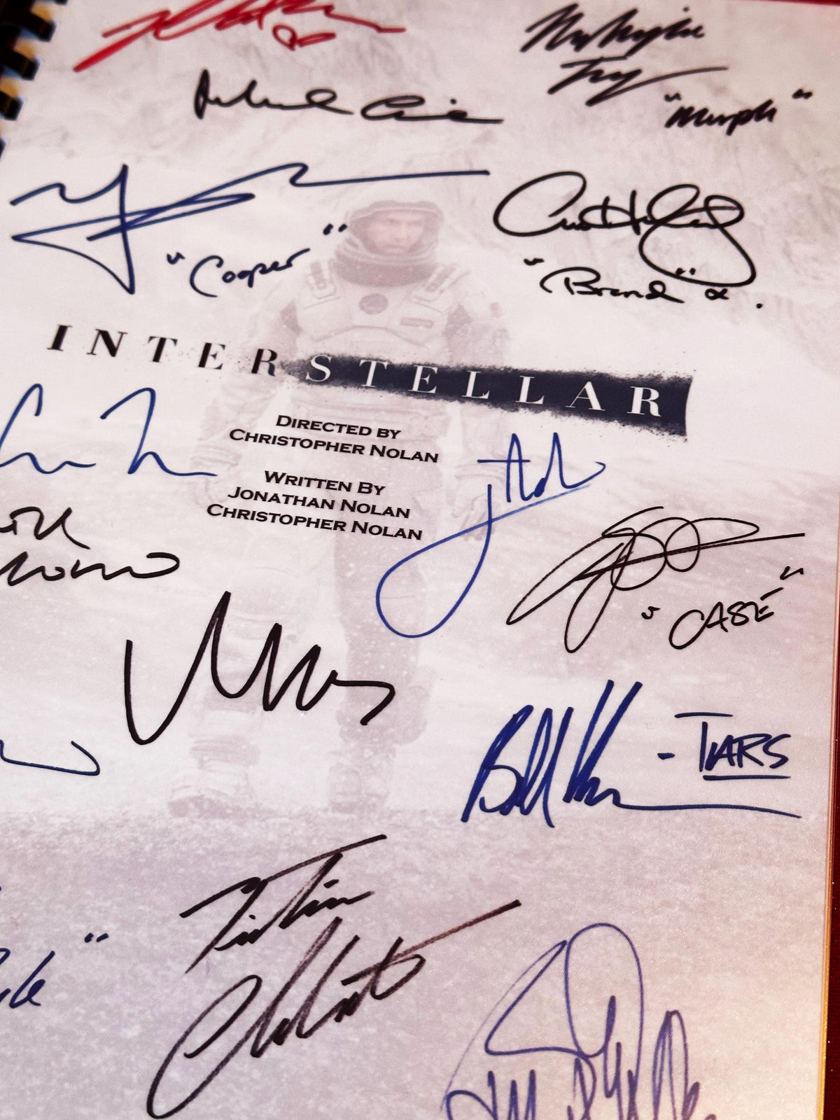 INTERSTELLA Movie Script, With Printed Cast Signatures, Autographs