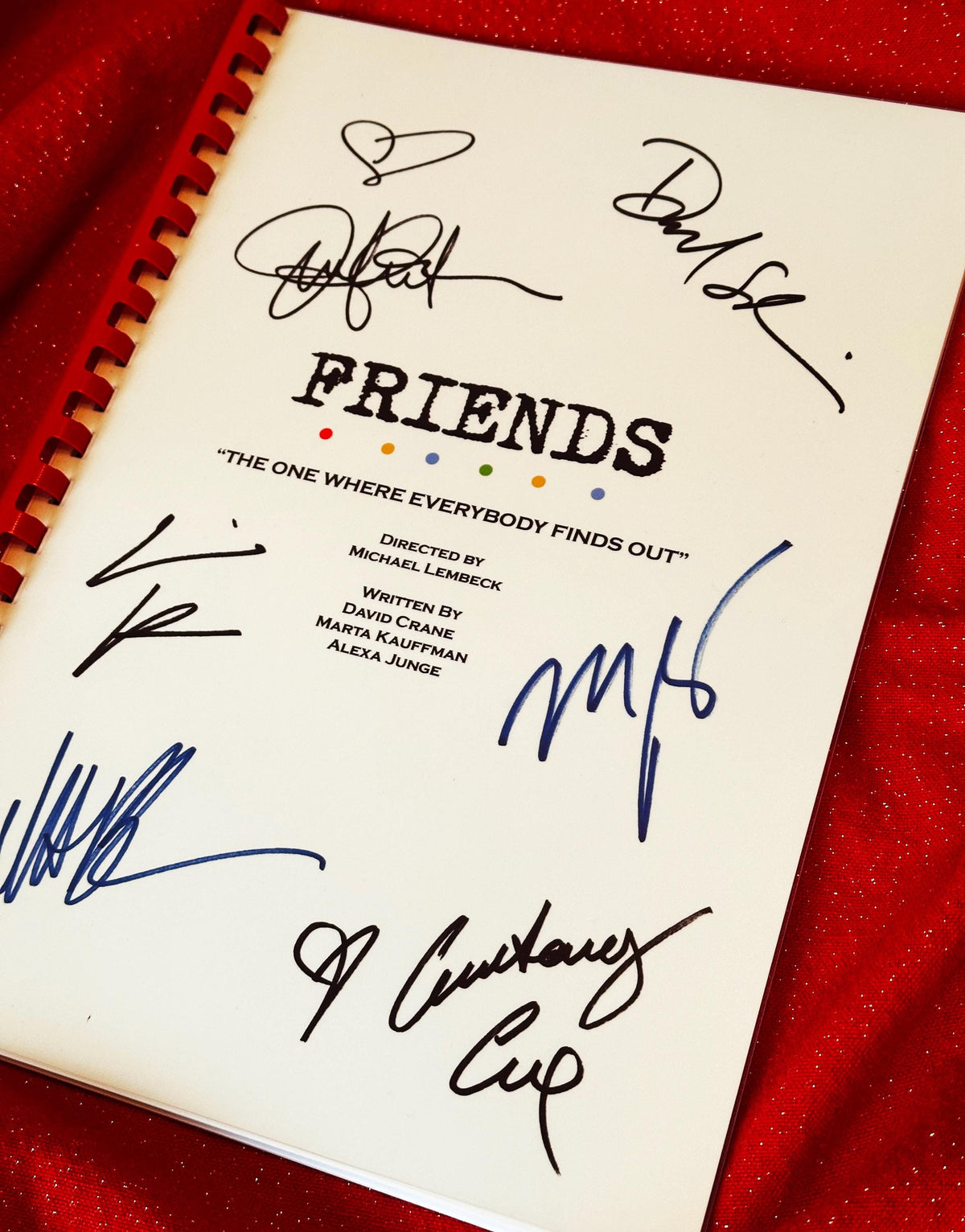 The One Where Everybody Finds Out, Script, With Printed Cast Signatures, Autographs