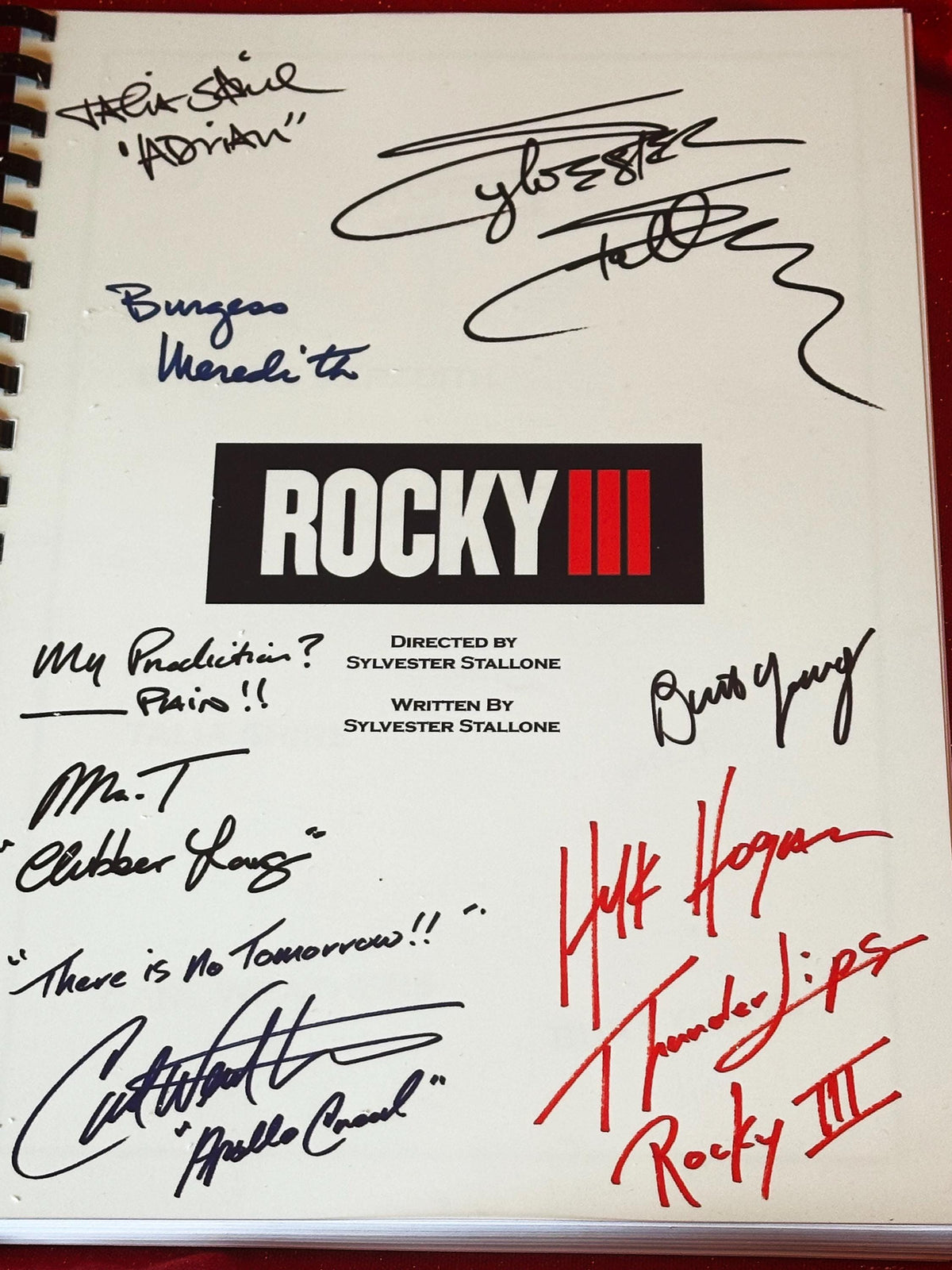 ROCKY 3 SCRIPT, With Printed Cast Signatures, Autographs