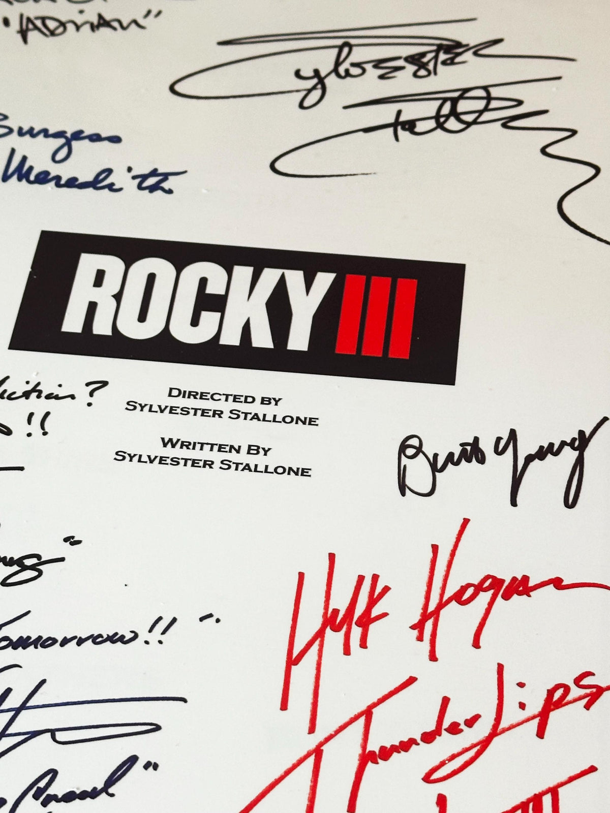 ROCKY 3 SCRIPT, With Printed Cast Signatures, Autographs