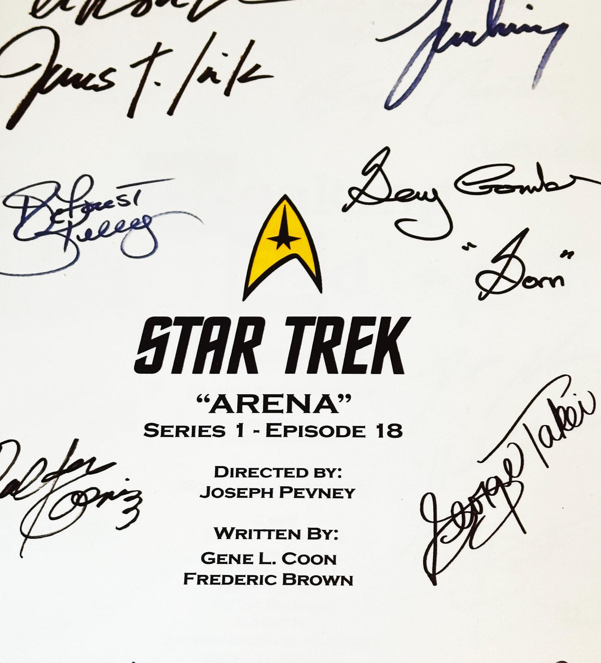 TREK TV Series Script, ARENA With Printed Cast Signatures, Autographs