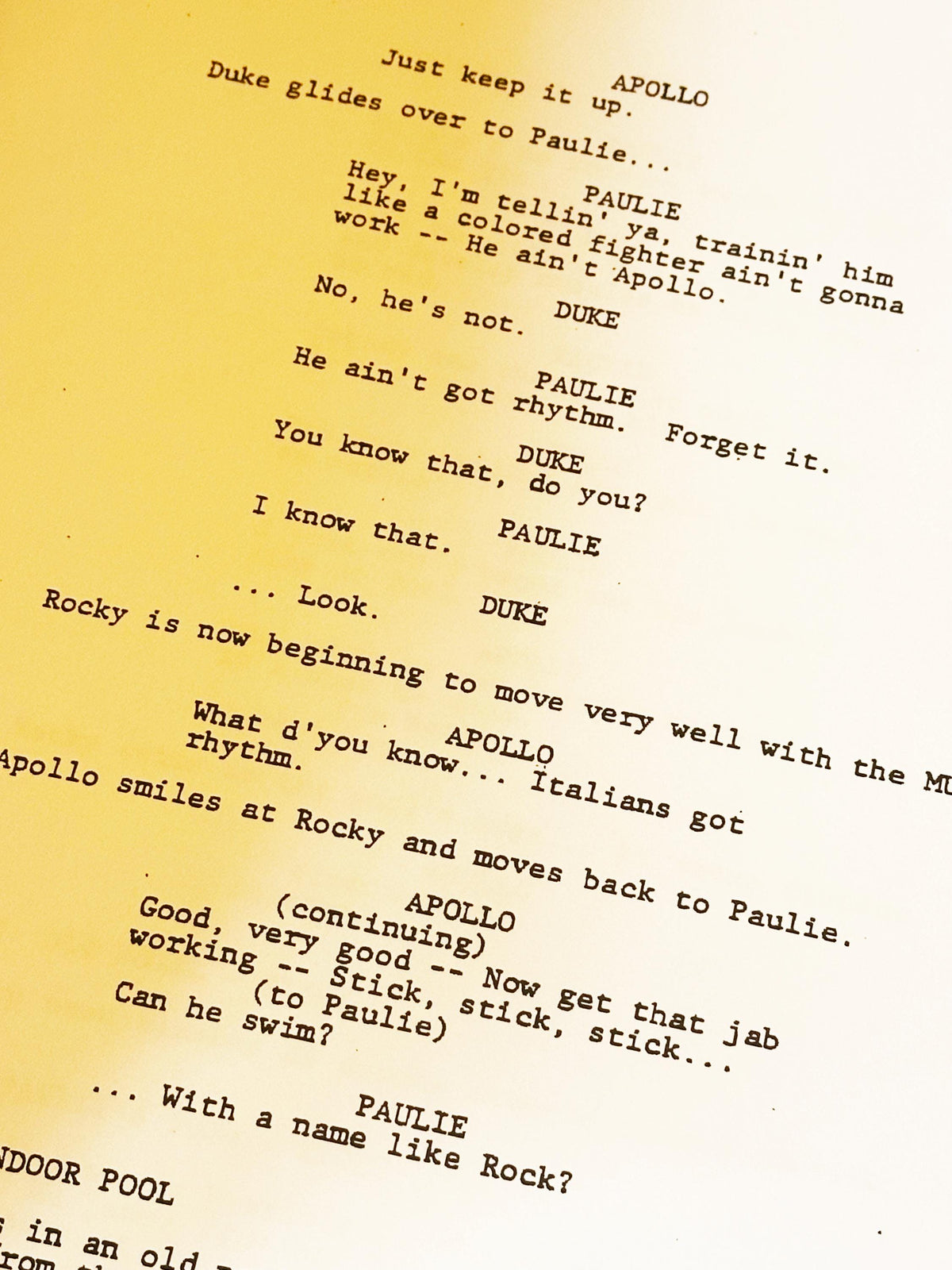 ROCKY 3 SCRIPT, With Printed Cast Signatures, Autographs