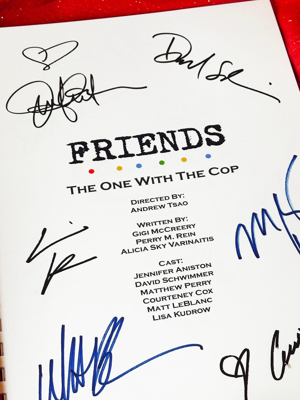 The One With The Cop Script, With Printed Cast Signatures, Autographs