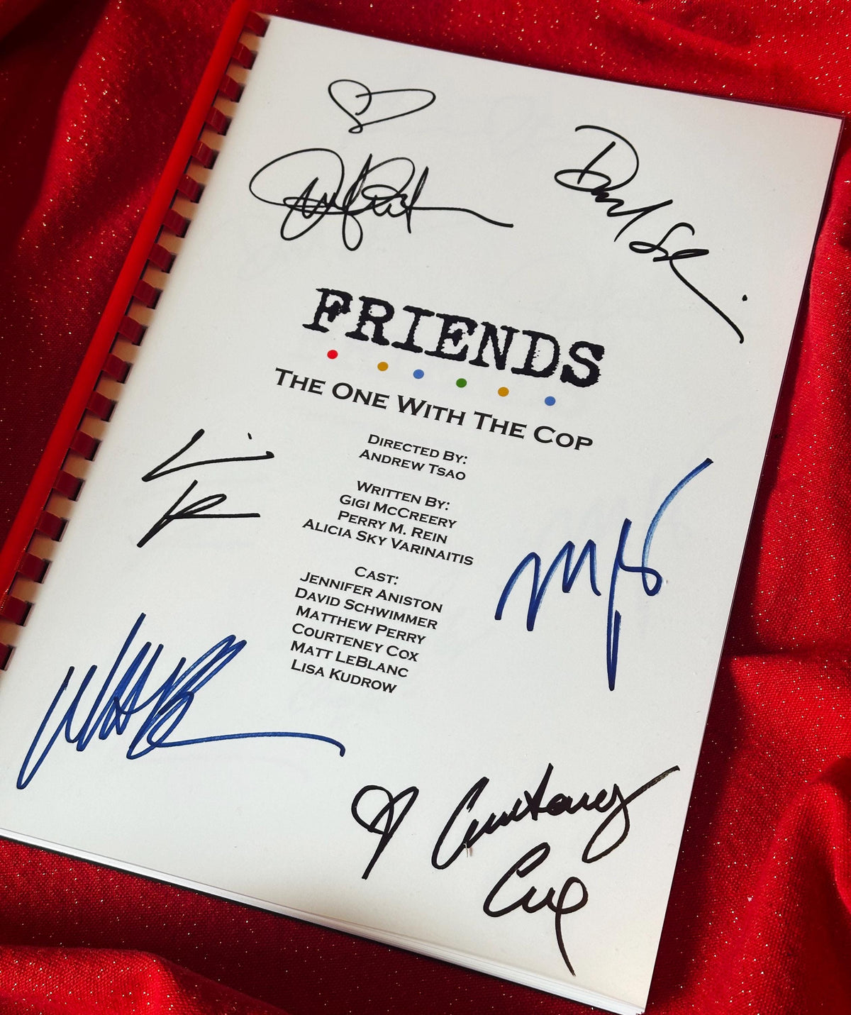 The One With The Cop Script, With Printed Cast Signatures, Autographs