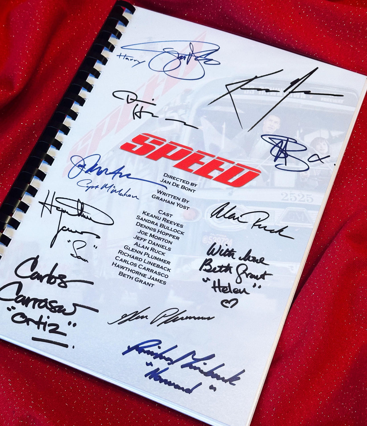 SPEED Movie Script, With Printed Cast Signatures, Autographs
