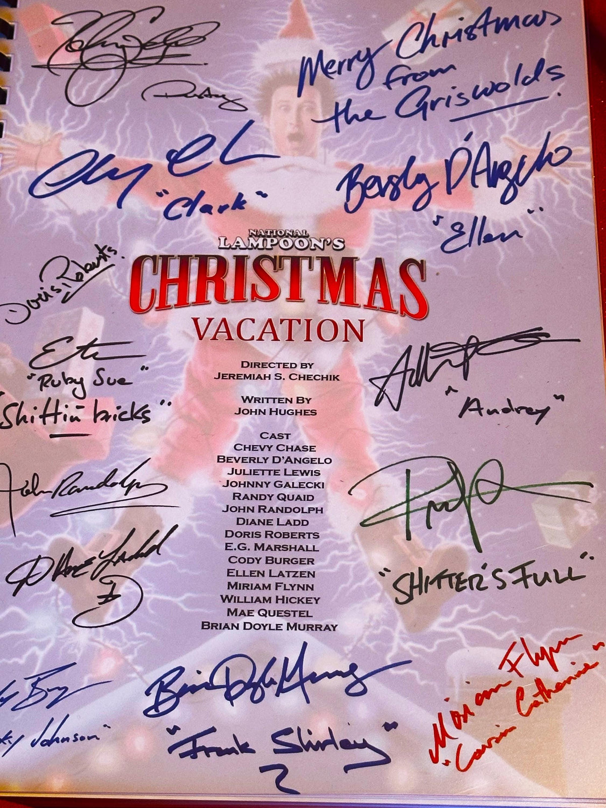 CHRISTMAS VACATION Movie Script, With Printed Cast Signatures, Autographs