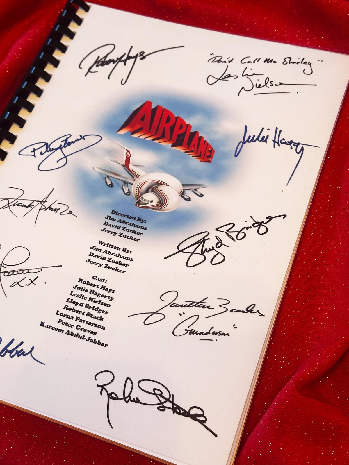 AIRPLANE Movie Script, With Printed Cast Signatures, Autographs