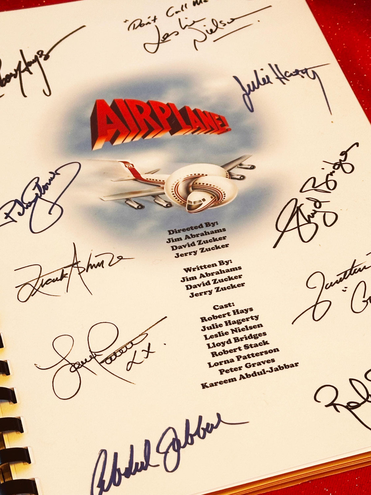 AIRPLANE Movie Script, With Printed Cast Signatures, Autographs